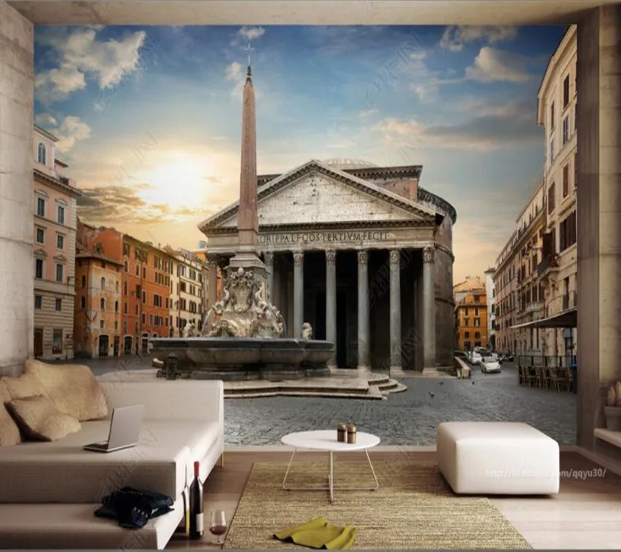 

Papel de parede 3d street view of rome, italy 3D wallpaper mural,living room bedroom wall papers home decor