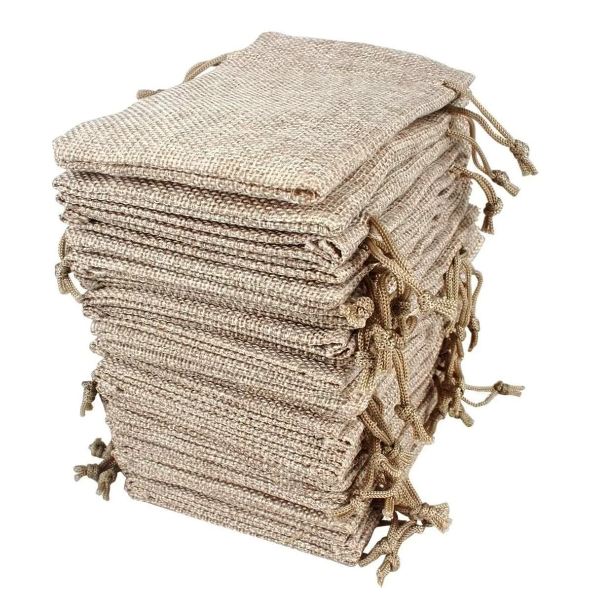 

500pcs 10X14CM Burlap Bags with Drawstring Gift Bags Jewelry Pouches Sacks for Wedding Party and DIY Craft