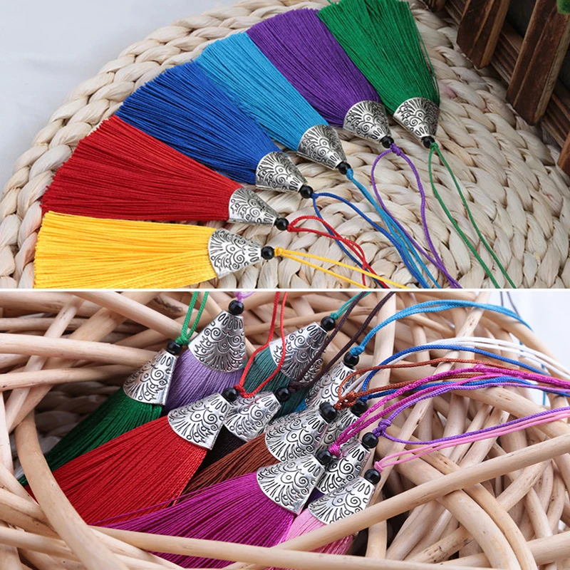 5/10Pcs 8CM Hanging Rope Silk Tassels Fringe Sewing Bang Tassel Trim Key Tassels for DIY Embellish Curtain Access