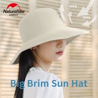 Naturehike Outdoor Women Portable Big Brim Sun Hat Hiking Beach Fishing Summer Sunscreen UPF50+ Breathable Climbing Fashion Cap