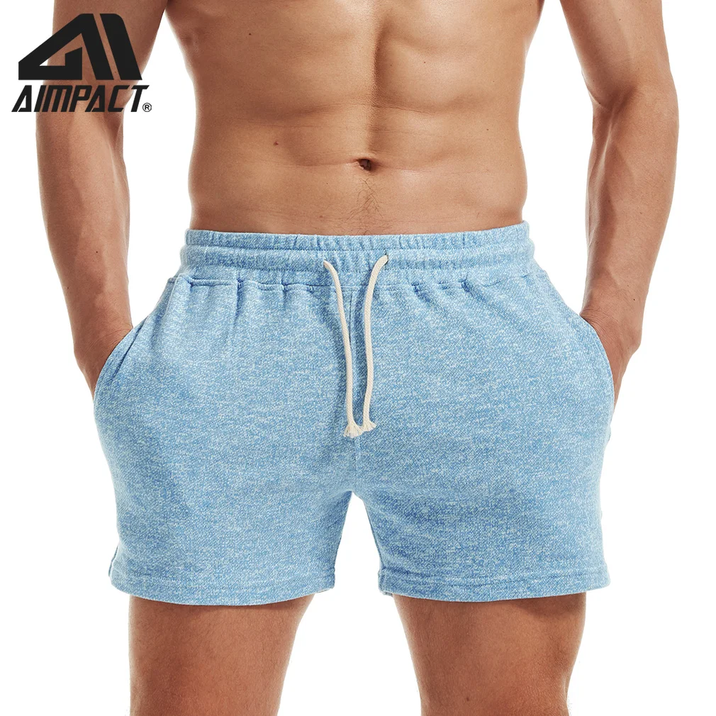 AIMPACT Men's Summer  Workout Casual Cotton running  Shorts Flat Seam  Gym shorts for Jogger Workout  AM2353