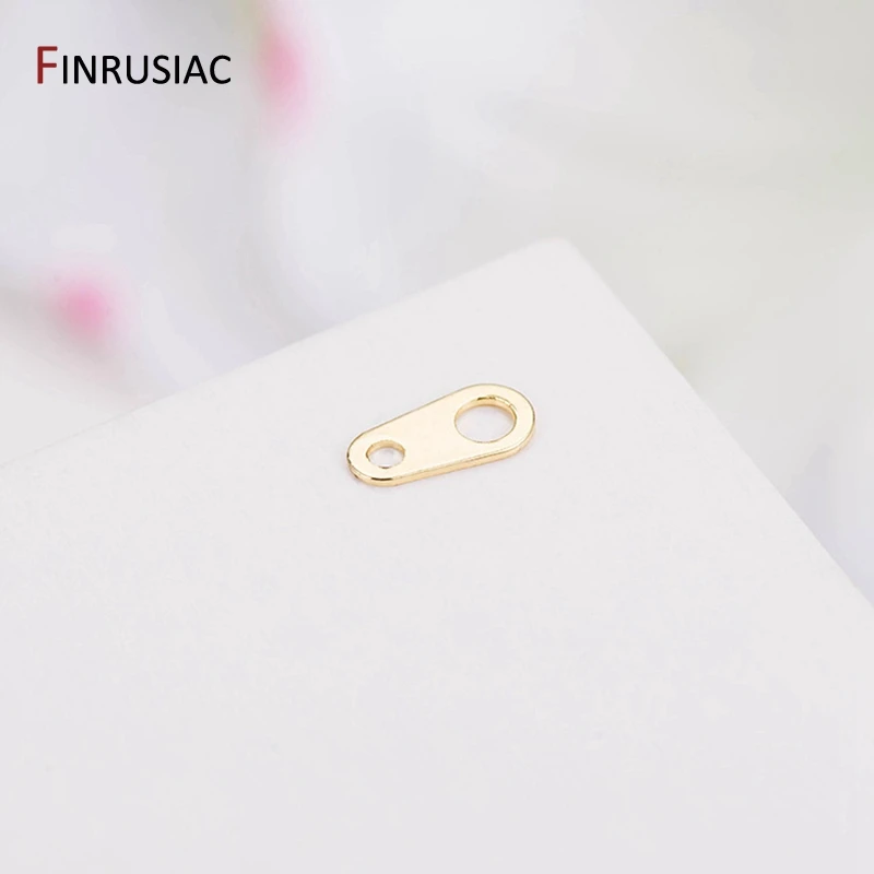 DIY Jewelry Accessories Plated 14K Gold Plated Copper Tail Chain Hanging Piece Extender Chain Connector Components