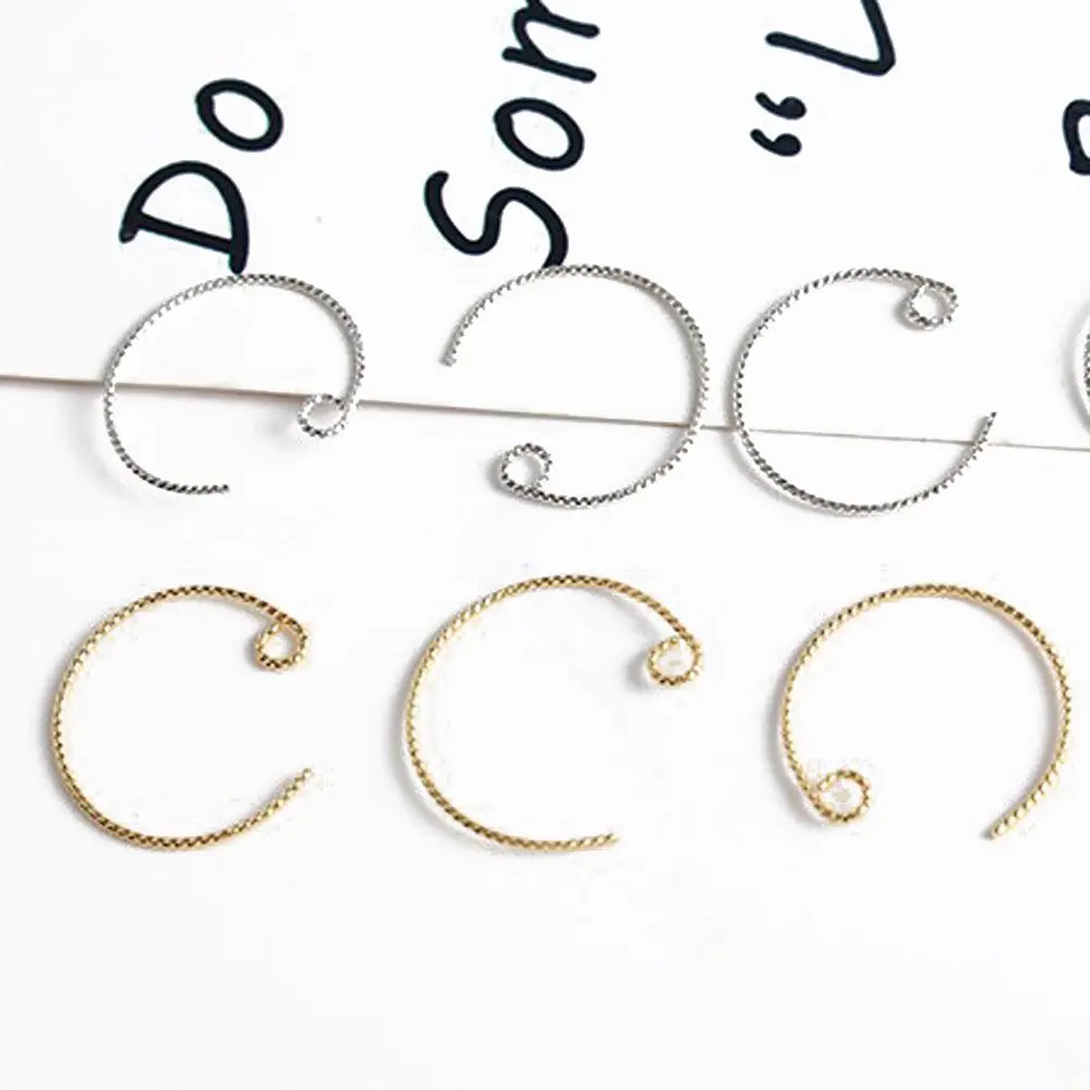 Lote de conectores de hilo Redondo chapado en oro de 18K, 10 unidades, DIY, suministros para pendientes, accesorios de joyería