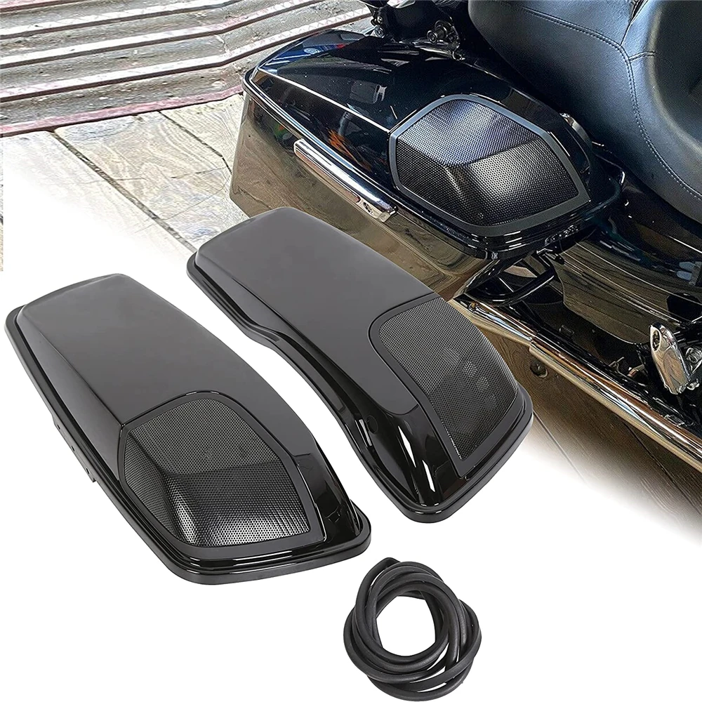 

Motorcycle Black 5"x7" Saddlebag Speaker Lids for Harley Touring Road King Electra Glide Street Glide Ultra-Classic 2014-2021