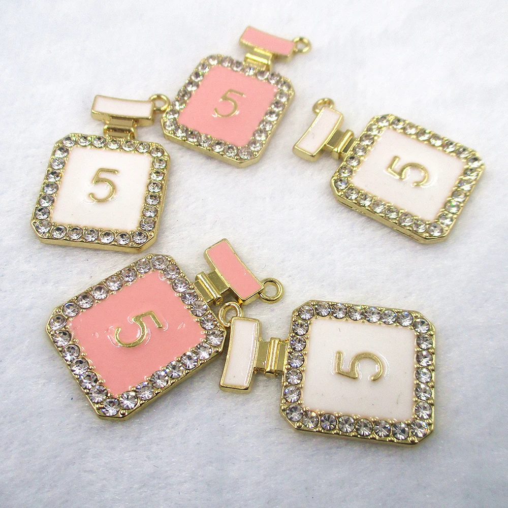 

6pcs/lot cute pink perfume bottle Enamel Charms Alloy Pendant fit for necklaces bracelets DIY Fashion Making Findings XL429