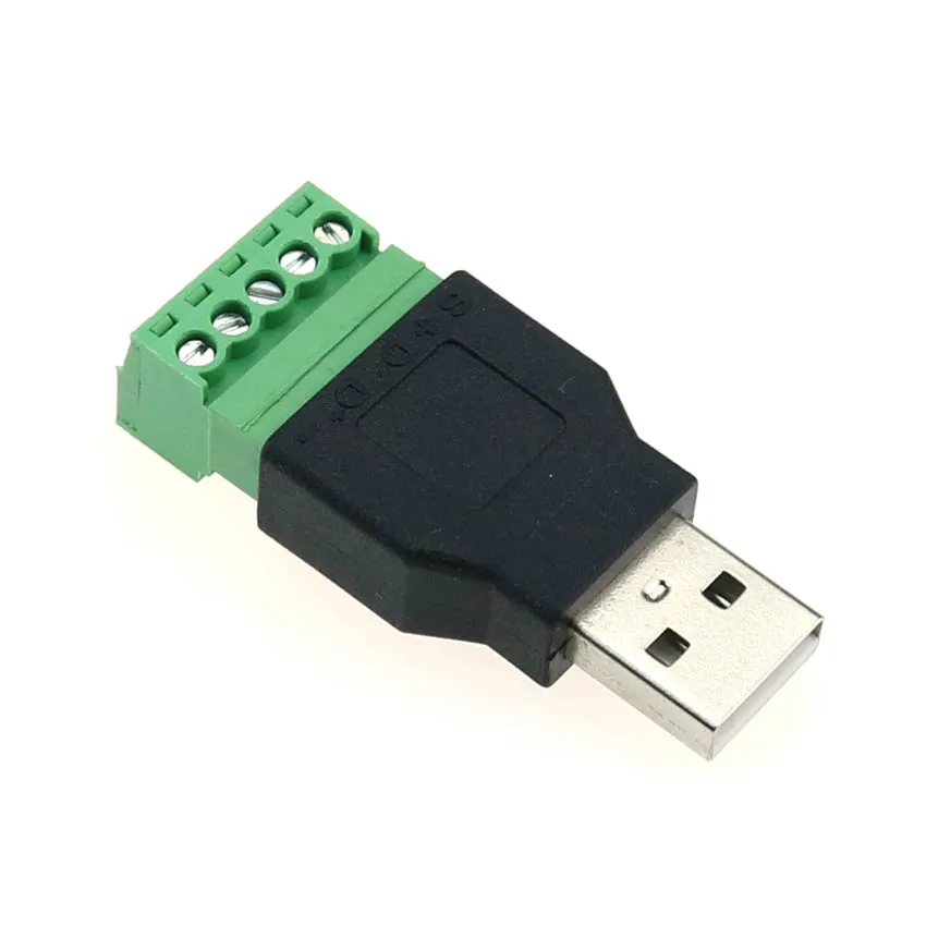 1PC USB อะแดปเตอร์ USB หญิงถึงขั้วต่อสกรูปลั๊ก USB Shield ปลั๊กคอนเนคเตอร์แจ็ค USB 2.0หญิงสกรู terminal