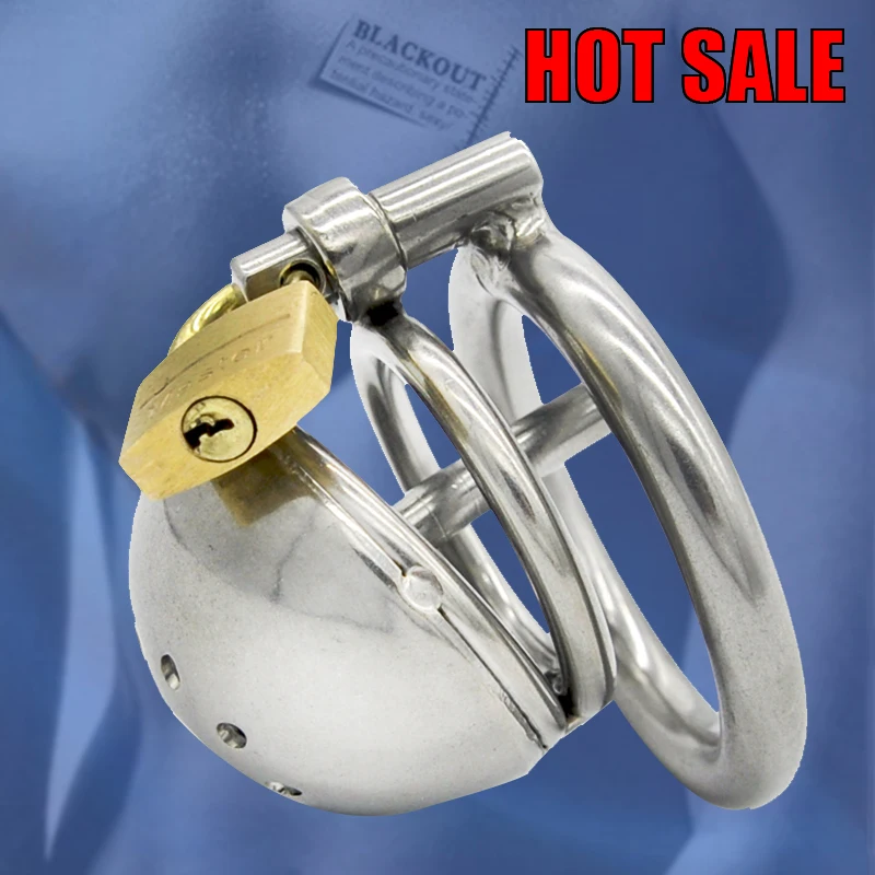 BLACKOUT 316 Stainless Steel Male Chastity Device with Urethra Catheter Plug Cock Cage Bondage Belt Penis Ring Adult Sex Toys