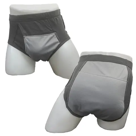 Men s Washable Incontinence Shorts Open Underwear Adults Patient Reusable Breathable Pant Diapers for Adults prostate 500ml