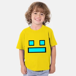 Children Angry Geometry Dash 3D Print T Shirts Toddler Boys Girls Anime Tshirts Kids Game T-shirts Cartoon Streetwear Clothing