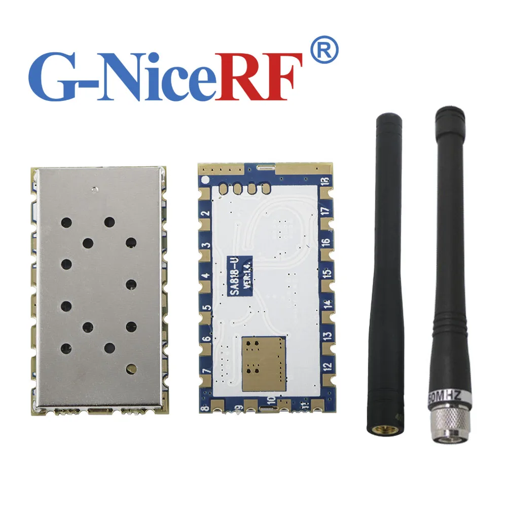 2PCS SA818S-U 1W RDA1846S UHF Band 400-480MHz Analogue Voice Transceiver Module +Rob Antennas