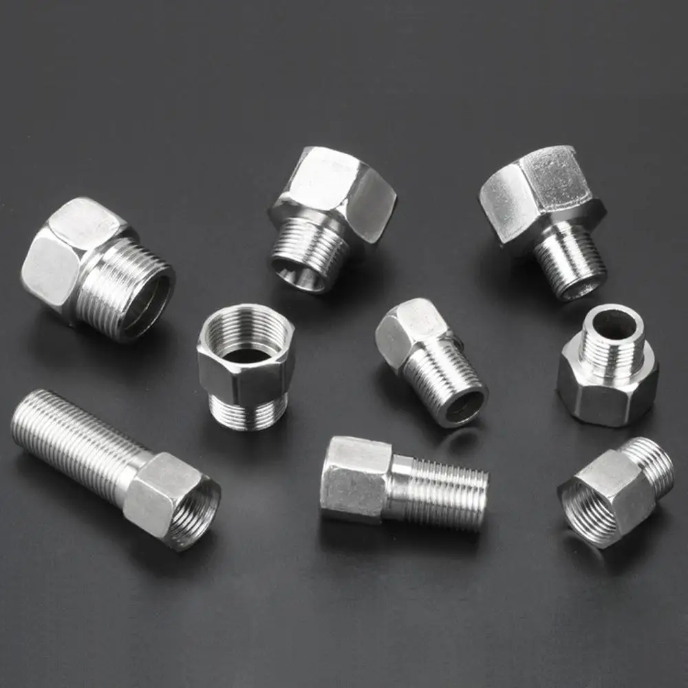 

201 Stainless Steel 1/2" 3/4" 1" Threaded Connector Garden Irrigation Reducing Straight Connector Water Tap Pump Fittings 2Pcs