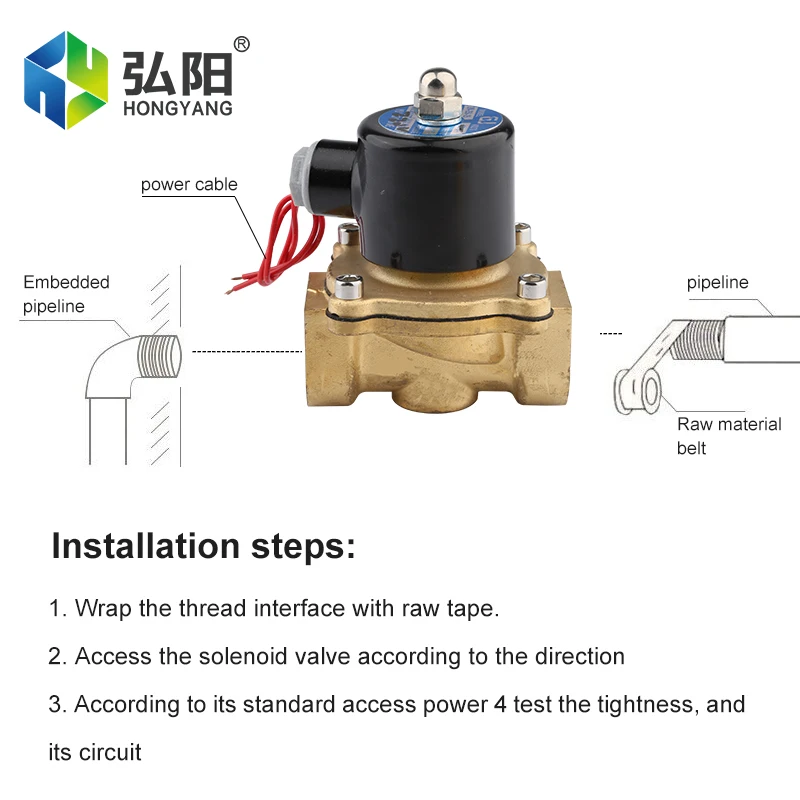 Electric Solenoid Valve, Water Valve Switch, Air Valve, Brass Coil, Normally Closed Pneumatic, For Water, Oil, And Air 24V 220V