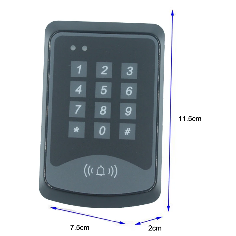 125Khz RFID Proximity Card Keypad Access Control System Device Machine RFID Card Reader Door Lock System 1000 user Keyfobs Cover