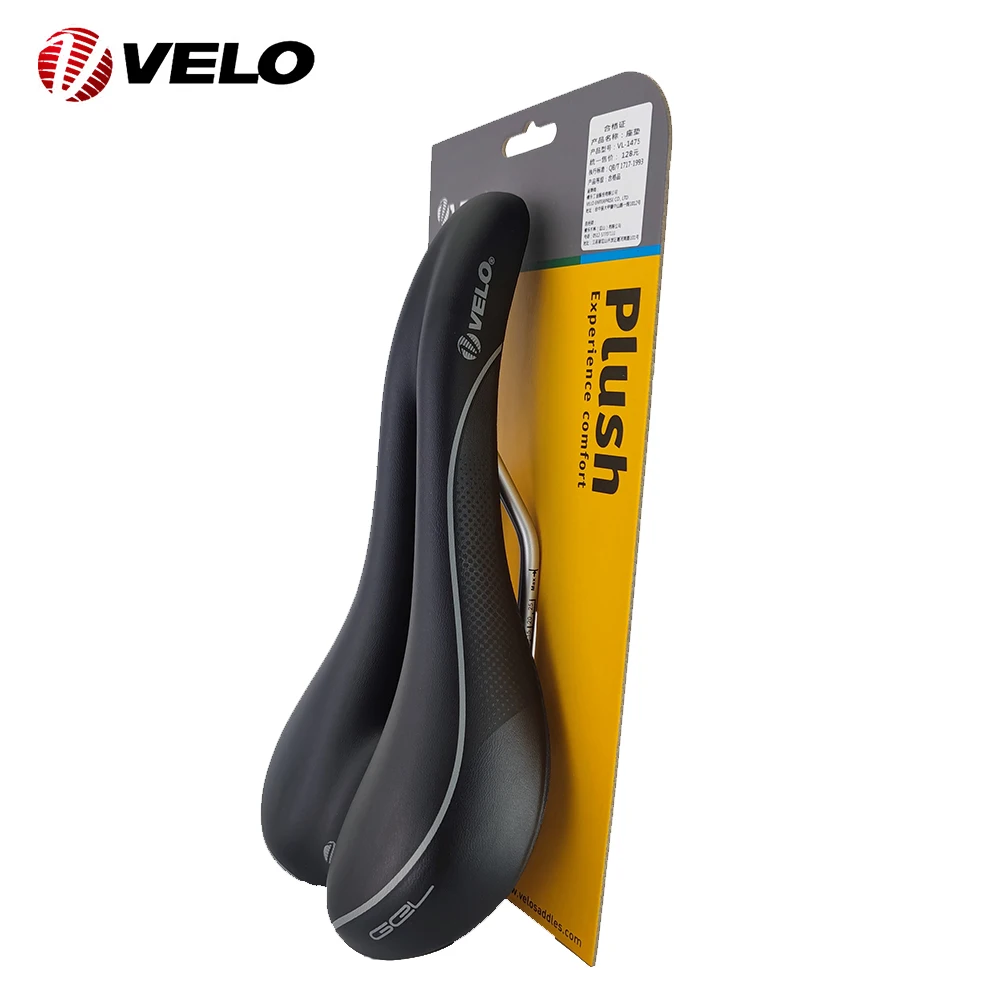 VELO Bike Cushion PU Leather Breathable Comfortable Hollow gel GEL Polyurethane Shockproof MTB Road Bicycle Saddle VL-1475 1 PCS