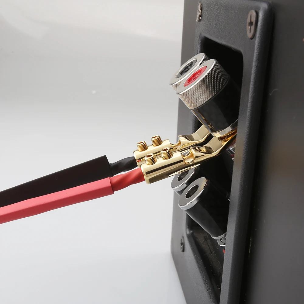 Chất Lượng Cao OEM Đỏ Nguyên Chất Đồng Mạ Vàng Spade Cắm Vít Khóa Spade Dĩa Chuối Cắm