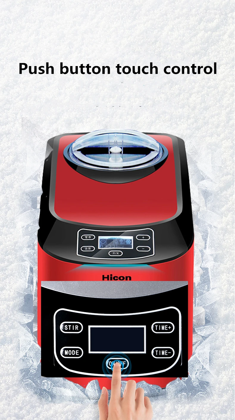 HICON 220V Full Automatic High End Home Made Ice Cream Machine Small Commercial Italian Ice Cream Machine 220V 1.5L 140W