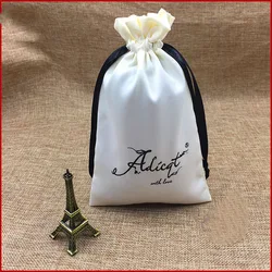 Silk bags Jewelry Satin Bag Product Packaging Pouches Custom Logo Drawstring Bags Wholesale