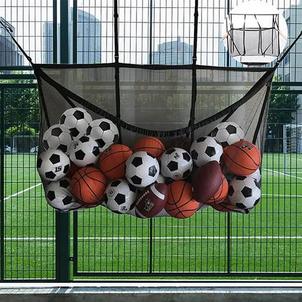 Ball Mesh Net Bag Adjustable Hanging Swimming Pool Storage Bag Durable Organizer Bag Foldable Portable Kid Ball Storage Net Bag