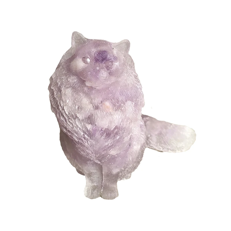 

1pc Natural purple spodumene gravel resin curing noble cat gifts home living room decoration crafts to restore chakra spiritual