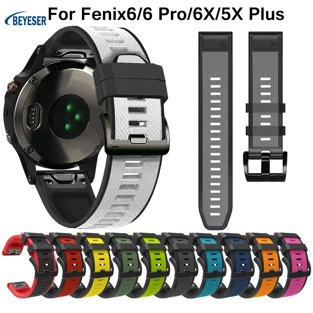 

22 26mm Silicone Quick Release Strap for Garmin Fenix6/ 6Pro/ 5Plus/6X/6X Pro/x 3/5X Plus Easyfit WristBand watchband New