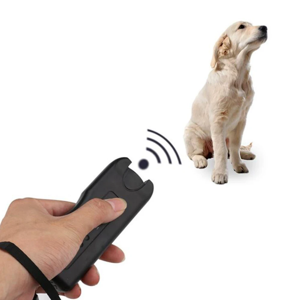 Ultrasonic Dog Repeller Chaser Anti Barking Dog Training Device For Long Distance Dog TrainingLigh With LED Light