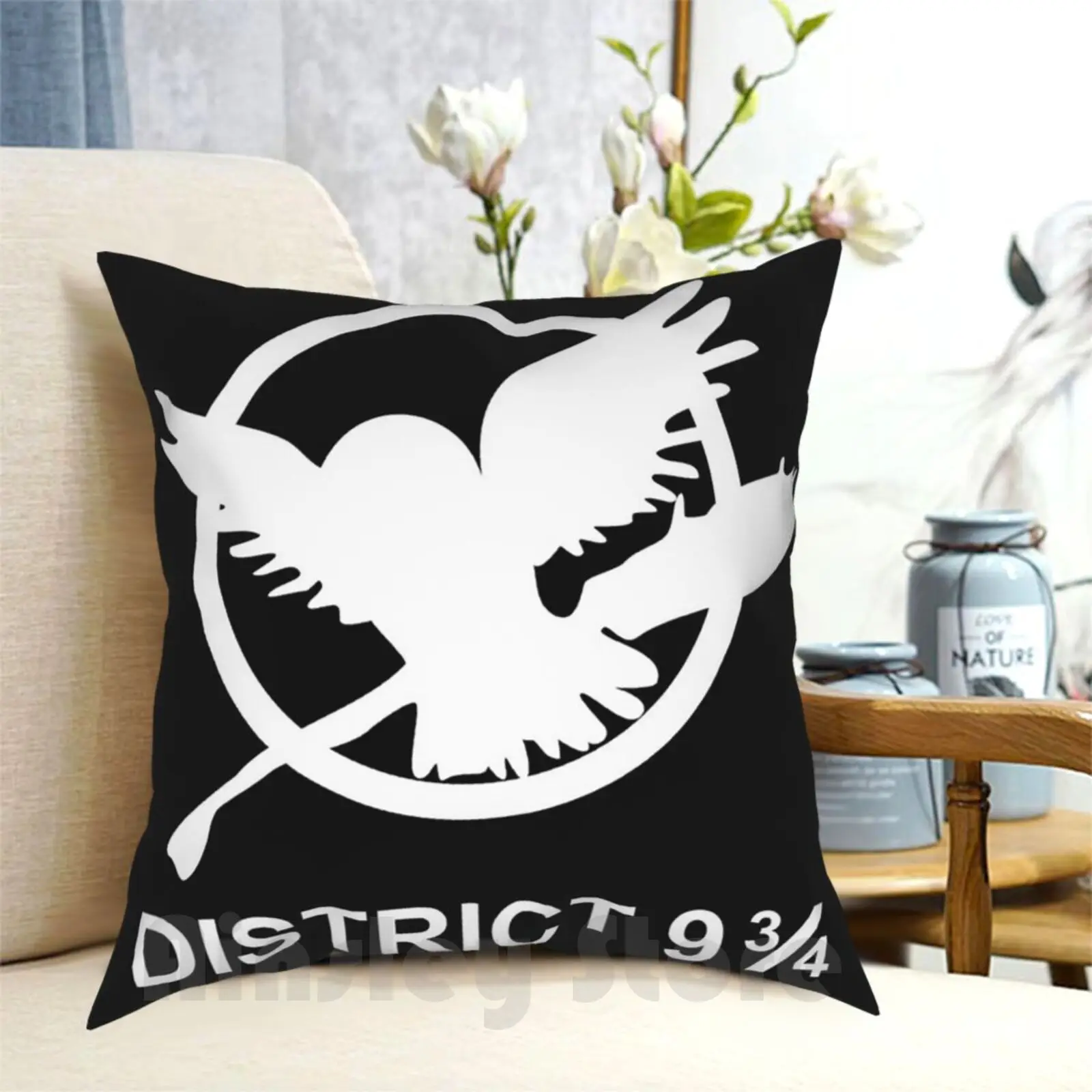 District 9 3 / 4 Pillow Case Printed Home Soft Throw Pillow Book Hunger Games Hunger Games Katniss Owl District District