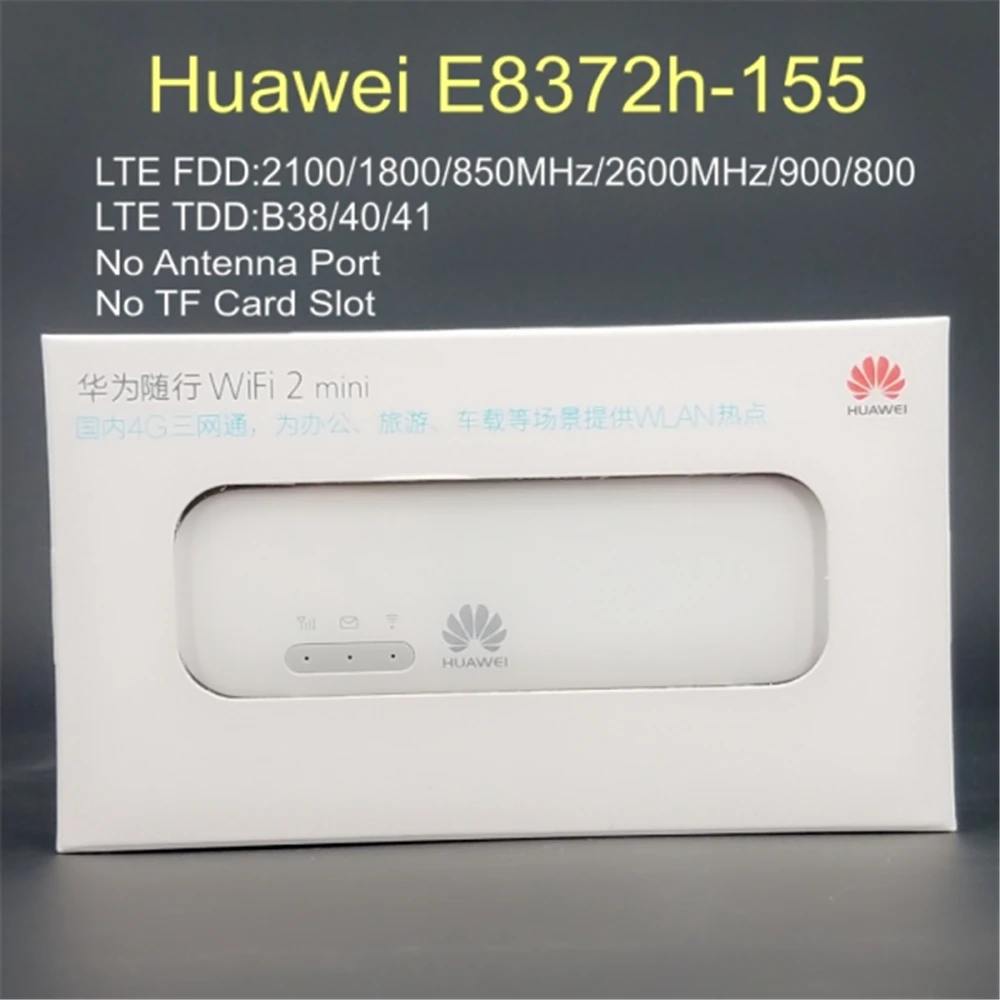 Unlocked Huawei E8372h-155 USB WiFi Modem 4G 150Mbps LTE FDD Band 1/3/5/7/8/20 TDD Band 38/40/41 3G Mobile USB Dongle