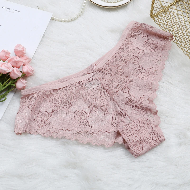 2020 Sexy Lace Panties Soft Breathable Briefs Women Underwear Ladies Panty Transparent Tempting Mid-Rise Cotton Lingerie