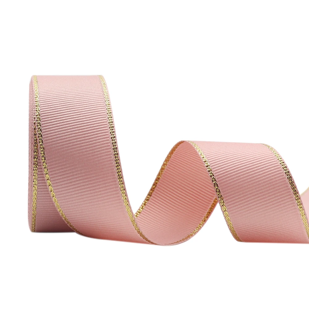 10 Yards 10MM/25MM/38MM Glitzer-Grosgrainband mit Goldrand für Haarschleifen/Geschenkverpackungen, DIY-Weihnachtsdekorationsmaterial Y19042101 – Detail 17