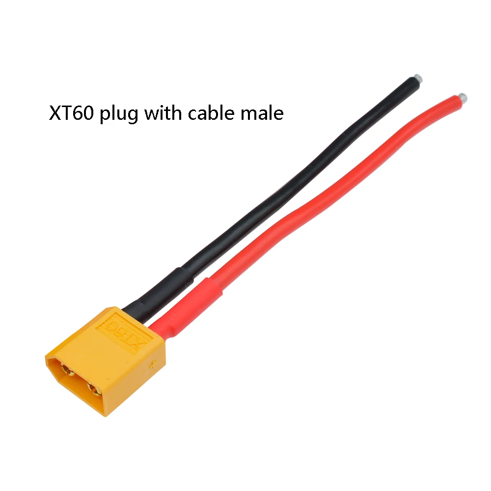 10cm 1 para baterii XT60 męski wtyk żeński z silikonem 14 drut AWG dla 7.4v 11.1v 14.8v 22.2v baterii