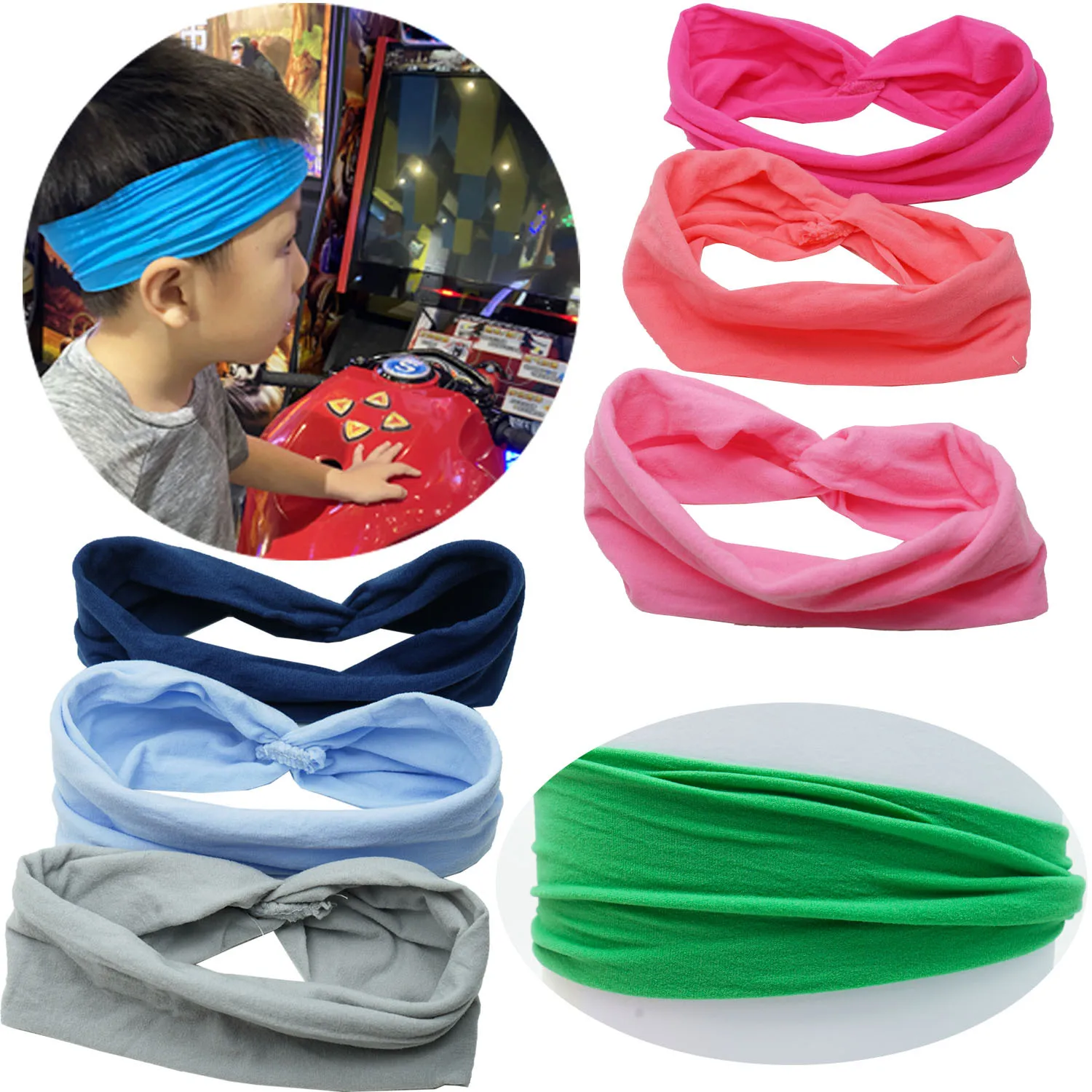 10 Pcs Super Soft Nylon Headbands Elastic Hair Bands for DIY Hair Accessories for Newborn, Toddler and Kids