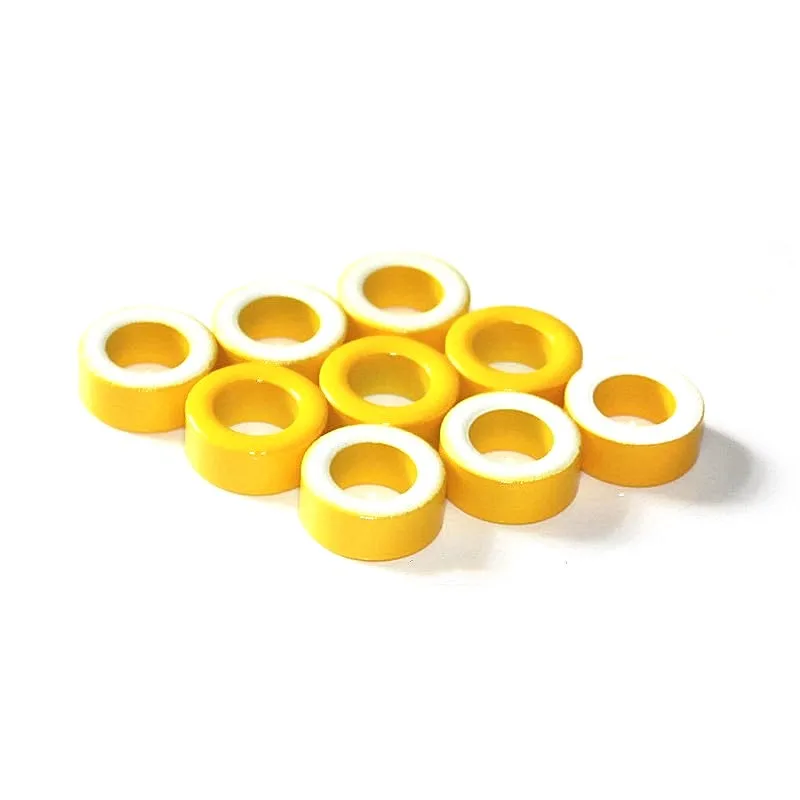 5-100pcs ron powder cores T90-26 OD*ID*HT 23*13.5*10mm 70nH/N2 75ue Iron dust core Ferrite Toroid Core toroidal yellow white A.