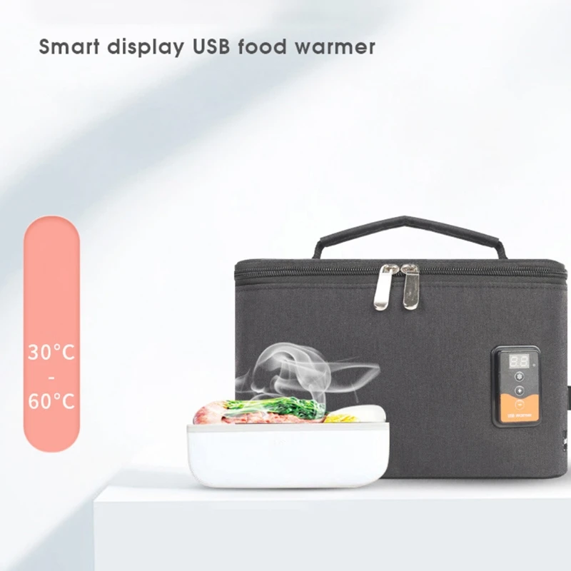 USB Smart Display Baby Milk Bottle Warmer Heater Tote Wet Wipes Food Heating Insulation Bag 6.8L Large Capacity