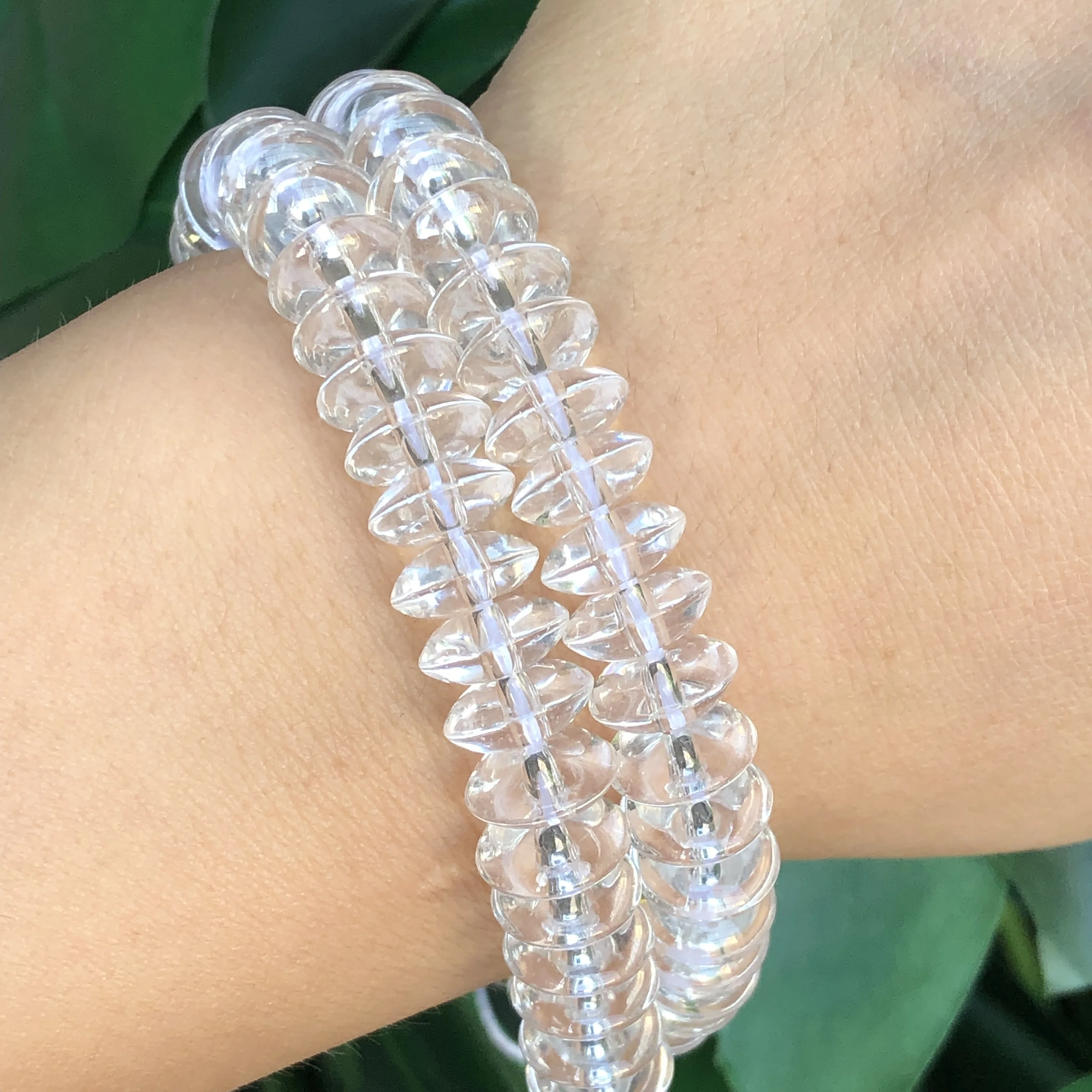 Natural Rondelle Transparent Quartz Crystal Beads 6 8 10mm Round Loose Clear Glass Beads For Jewelry DIY Bracelet Accessories