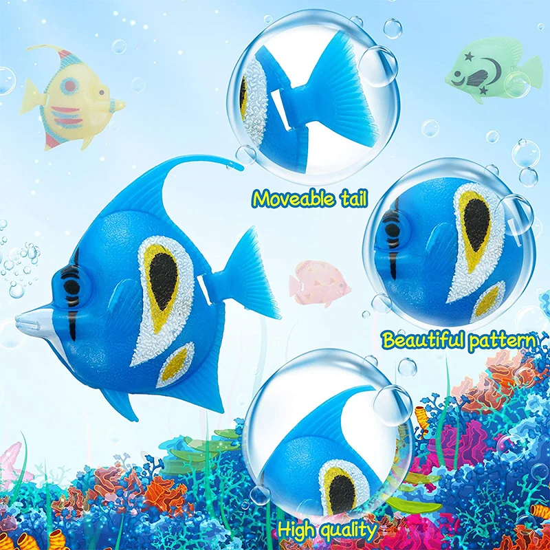 10 Pcs Artificial Moving Fishes Plastic Floating Fishes Lifelike Fish Ornament Aquarium Decorations for Fish Tank (Random Fish)