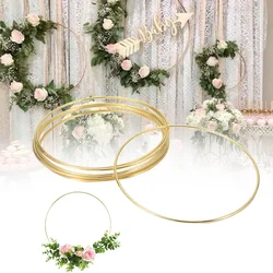 10-40 cm Altın Demir Metal Halka Çelenk Yuvarlak Daire Halka DIY çelenk El Sanatları Düğün Ev Gelin duş dekorasyonu Parti Malzemeleri