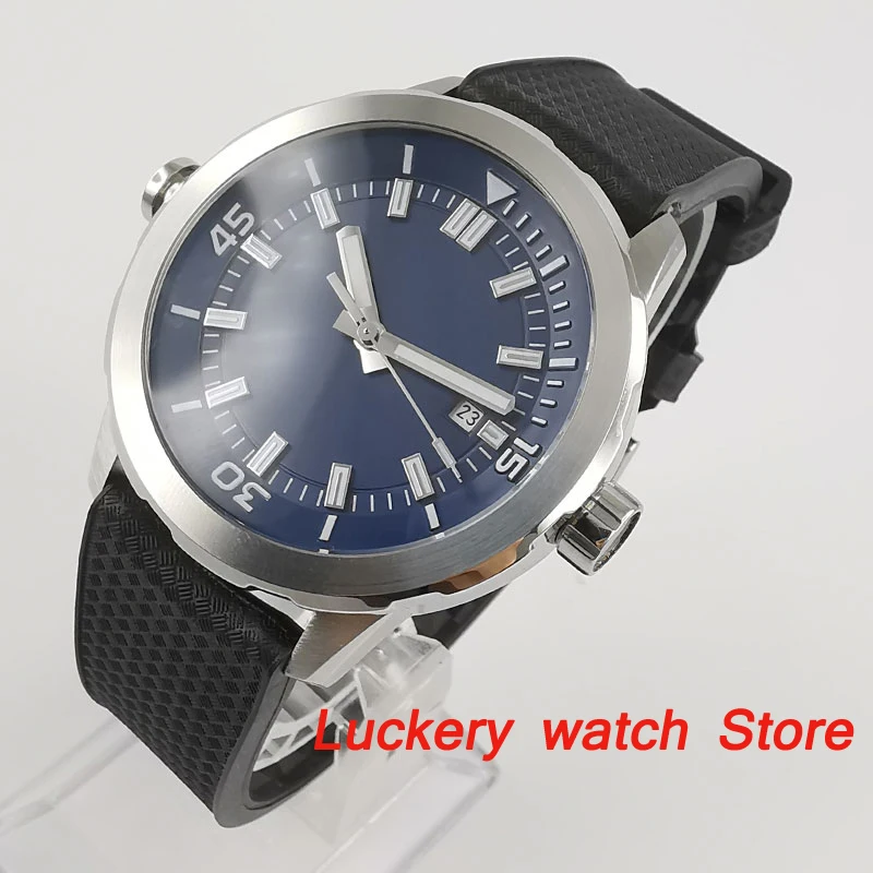 Corgeut 45mm Men watch blue dial Rotating bezel Automatic mechanical watch luxury Automatic watches