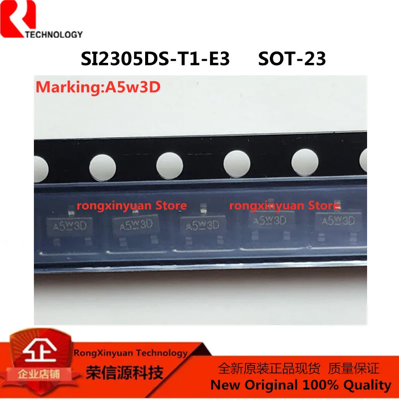 50 Stück SI2305DS-T1-E3 SI2305DS-T1-GE3 SI2305DS-T1 SI2305DS SI2305 P-Kanal 1,25-W, 1,8-V(G-S) MOSFET -8V-3,5A 100% neues Original