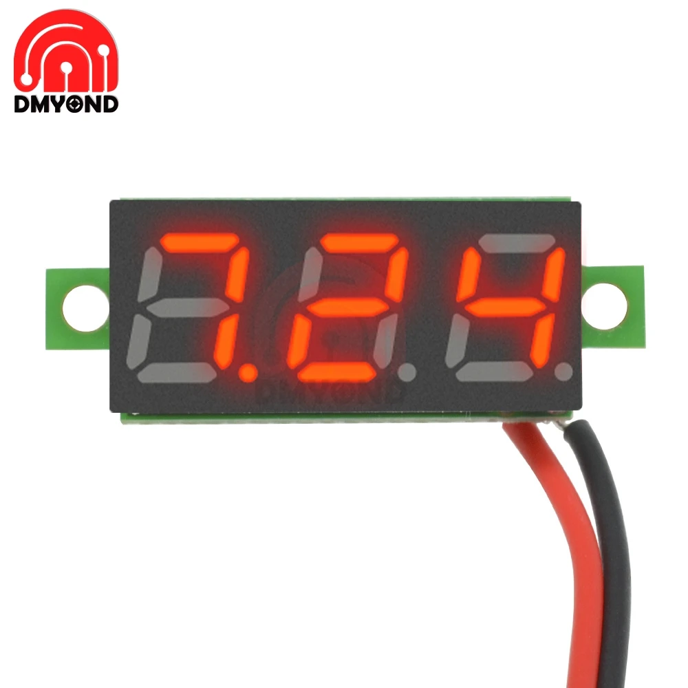 DC 2.5V-30V 12V 24V 0.28 pollici 2 fili voltmetro voltmetro Volt Tester rivelatore Monitor LED rosso schermo auto moto elettrico