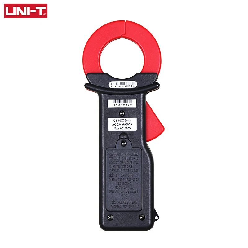 UNI-T medidor de braçadeira atual ut251c 600a alicates amperímetro alta sensibilidade vazamento amperemeter atual tester faixa automática 1000