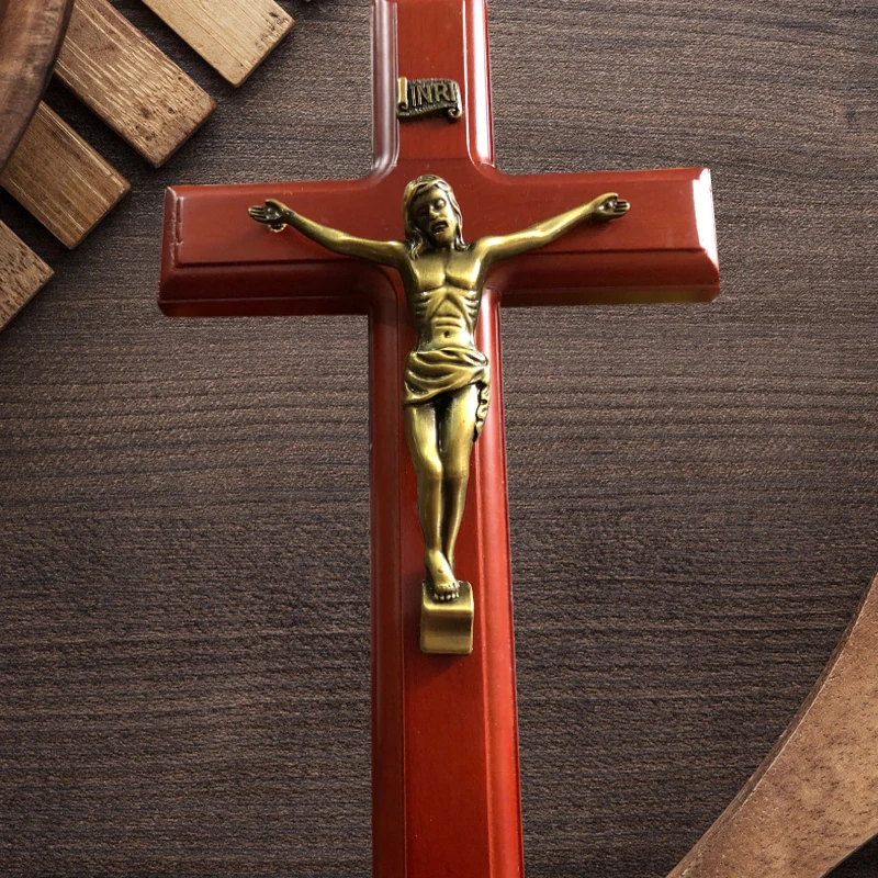 

Catholic Relic Solid Wood Wross Pendant St. Benedict Exorcism Alloy Crucifixion Eastern Orthod ox Pendant Catholic relic solid