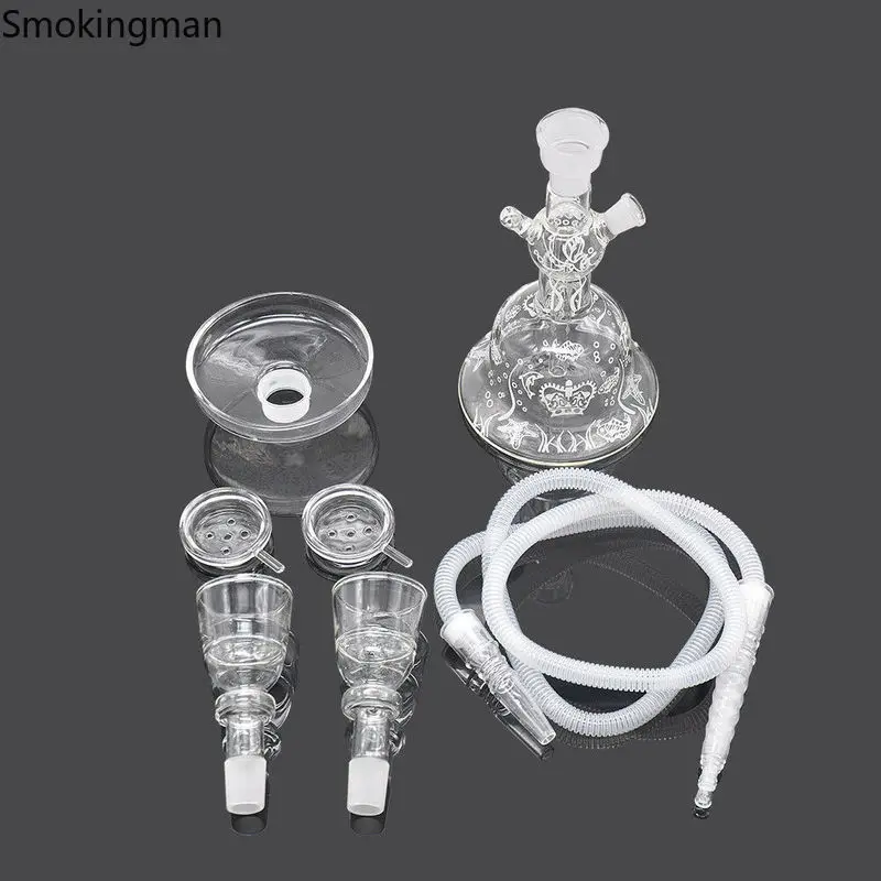 Colorful Glass Bottle Hookah Flask Complete Shisha Nargile Chicha Water Pipe Plastic Hose With Foam Box Hookha And Accessories