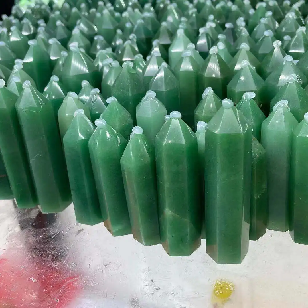 1000g Natural donglin jade crystal obelisk quartz crystal rod tip healing