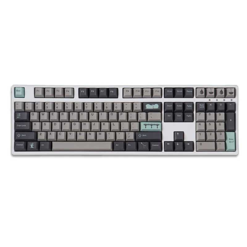 teclado mecanico do jogo dia do arco iris keycaps material pbt perfil cereja dye sub 23 chaves 129 chaves venda quente 01