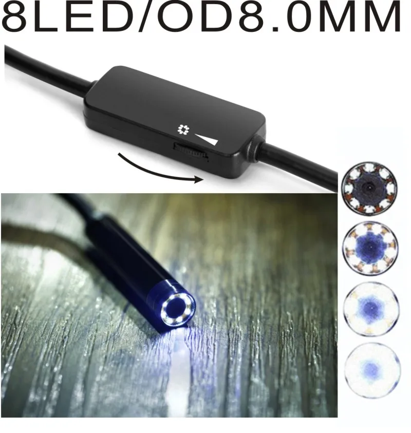 WIFI Semi-Rigied Endoscop Für IOS Android Auto Erkennung Inspektion Endoscop schlangeวิดีโอยืดหยุ่นกล้อง 8 มม.2/5/10M