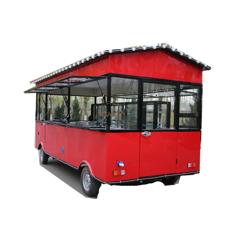 Street Fast Food Trucks Mobile Kitchen Trailer Food Cart For Sale Breakfast Snack Bubble Tea Ice Cream Shop Catering Equipment