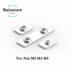 3D Printer Openbuilds Accessories Carbon Steel Galvanized T-nut Aluminum Profile M3 M4 M5 Tee Nuts Double Tee Nuts 10PCS