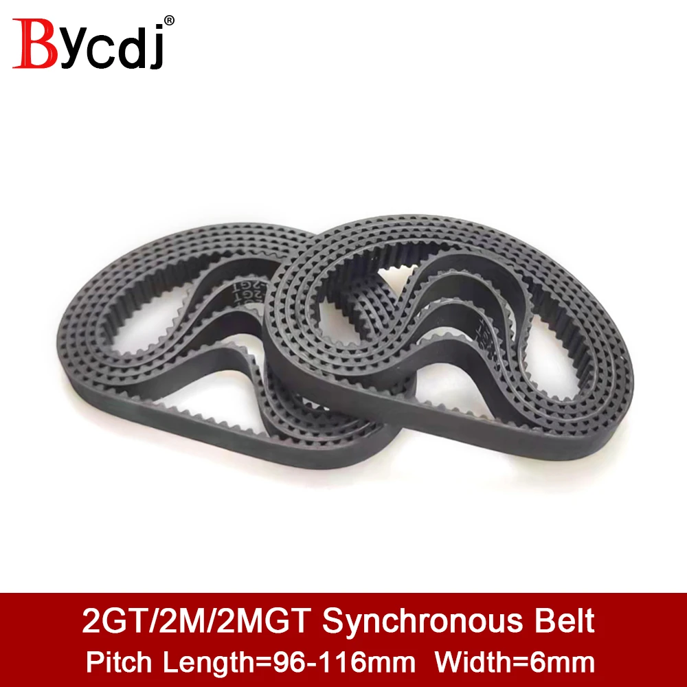 GT2 Closed Loop Timing Belt Rubber96/98/100/102/104/106/108/110/112/114/116mm width 6mm suitably GT2 pulley for 3d printer parts