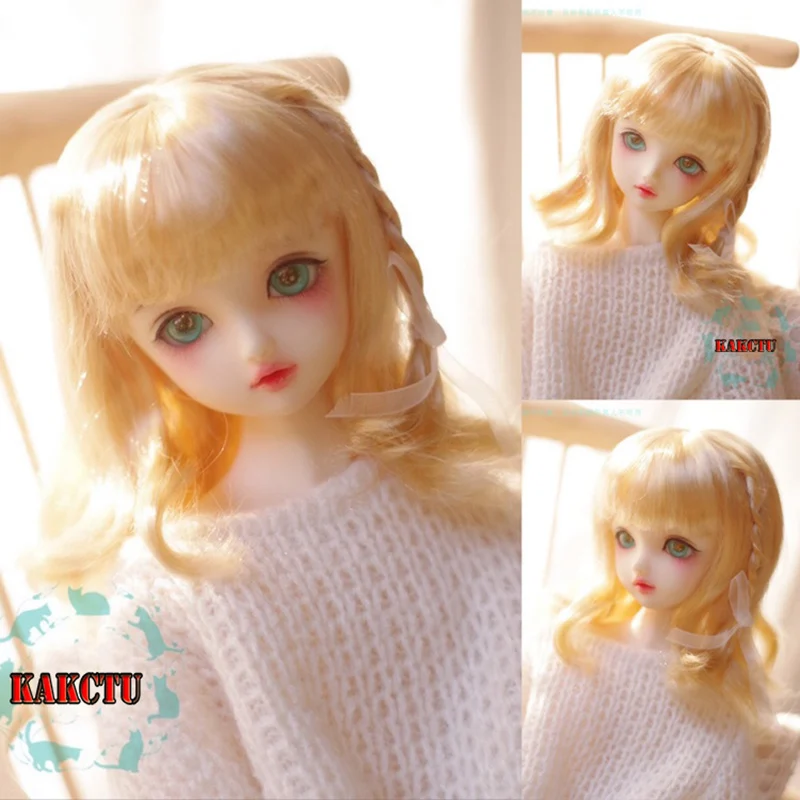 

1/6 1/4 1/3 BJD Wig Doll Accessories Short Curly Braid Hair Retro Cute Wigs For BJD/SD YOSD MSD SD13 Girl & SSDF Uncle C1126