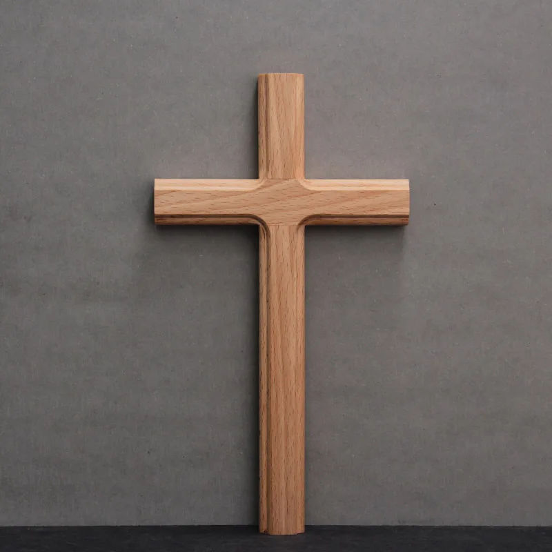 Christian Cross Beech Wood Cross Home decor Wall Hanging Church Decoration Jesus Christ Crosses Jezus Christus Crucifix Wall